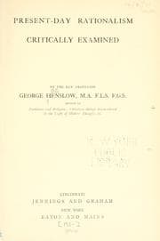 Tapa de Present-day rationalism critically examined