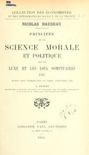 Tapa de Principes de la science morale et politique sur le luxe et les loix somptuaires 1767