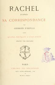Tapa de Rachel d'apr©·s sa correspondance