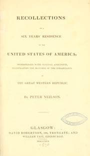 Tapa de Recollections of a six years' residence in the United States of America, interspersed with original anecdotes