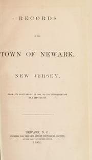 Tapa de Records of the town of Newark, New Jersey