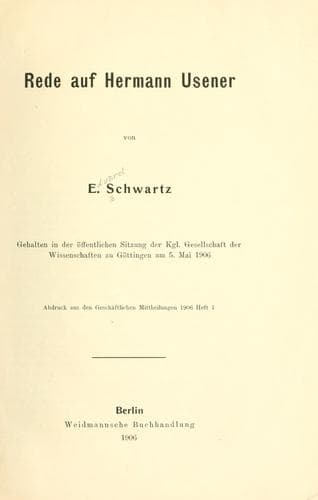 Tapa de Rede auf Hermann Usener