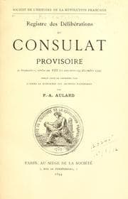 Tapa de Registre des délibérations du consulat provisoire