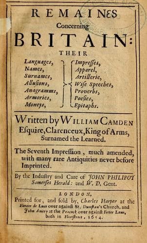 Tapa de Remaines concerning Britain