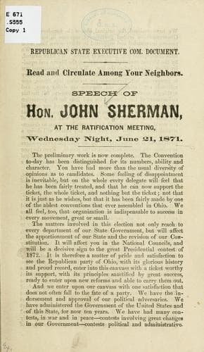 Tapa de Republican state executive com. document