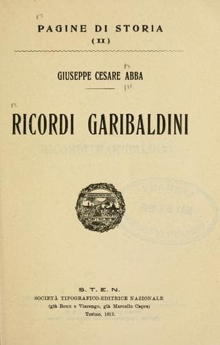 Tapa de Ricordi garibaldini