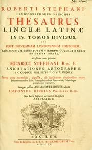 Tapa de Roberti Stephani lexicographorum principis thesaurus linguæ latinæ