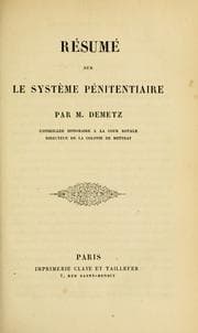 Tapa de Résumé sur le système pénitentiaire