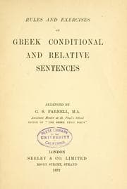 Tapa de Rules and excercises on Greek conditional and relative sentences