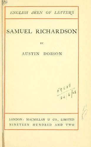 Tapa de Samuel Richardson