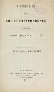 Tapa de A selection from the correspondence of the late Thomas Chalmers