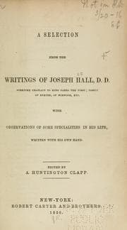 Tapa de A selection from the writings of Joseph Hall