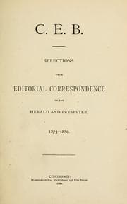 Tapa de Selections from editorial correspondence of the Herald and Presbyter, 1873-1880
