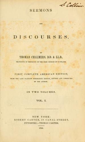 Tapa de Sermons and discourses.