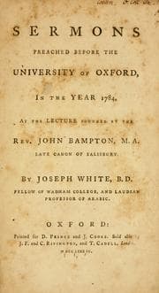 Tapa de Sermons preached before the University of Oxford, in the year 1784
