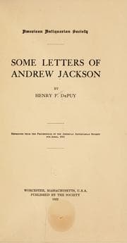 Tapa de Some letters of Andrew Jackson