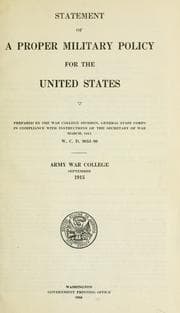 Tapa de Statement of a proper military policy for the United States