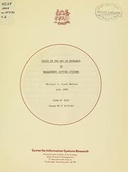 Tapa de State of the art of research in management support systems