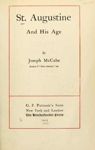 Tapa de St. Augustine and his age