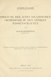 Tapa de Stellung der alten islamischen Orthodoxie zu den antiken Wissenschaften