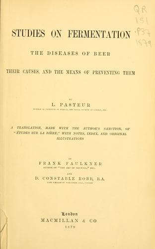Tapa de Studies on fermentation