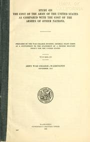 Tapa de Study on the cost of the Army of the United States as compared with the cost of the armies of other nations