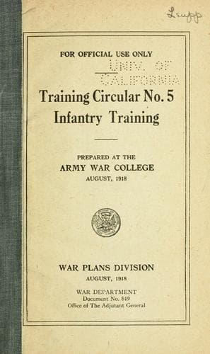 Tapa de Training circular no. 5, Infantry training