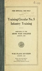 Tapa de Training circular no. 5, Infantry training