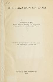 Tapa de The taxation of land