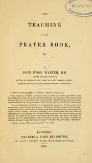 Tapa de The teaching of the Prayer book, etc