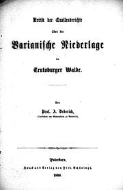 Tapa de Kritik der Quellenberichte über die Varianische Niederlage im Teutoburger Walde
