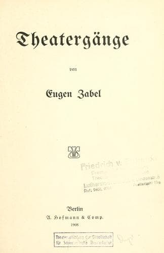Tapa de Theaterg©Þnge.
