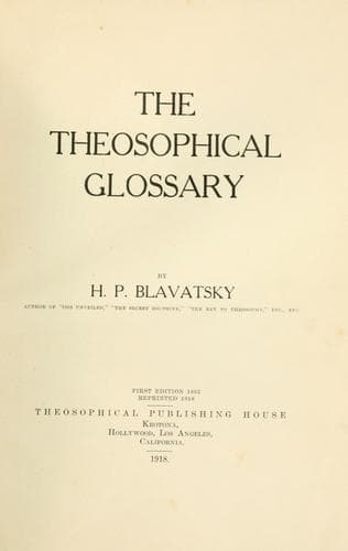 Tapa de The Theosophical Glossary