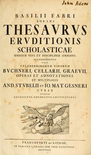 Tapa de Thesaurus eruditionis scholasticae