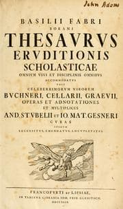 Tapa de Thesaurus eruditionis scholasticae