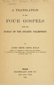 Tapa de A Translation of the Four Gospels from the Syriac of the Sinaitic Palimpsest