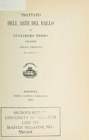 Tapa de Trattato dell'arte del ballo