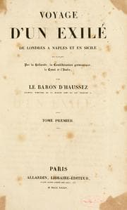 Tapa de Voyage d'un exilé de Londres à Naples et en Sicile