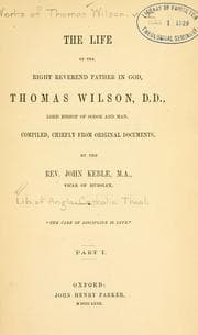 Tapa de The works of the right reverend father in God, Thomas Wilson, D.D., Lord Bishop of Sodor and Man
