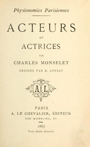 Tapa de Acteurs et actrices.