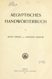 Tapa de Aegyptisches handwörterbuch