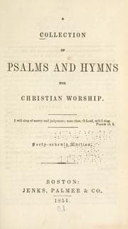 Tapa de A collection of psalms and hymns for Christian worship