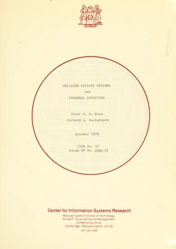Tapa de Decision support systems and personal computing