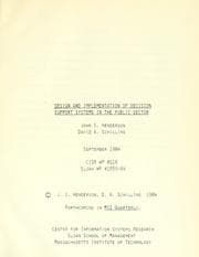 Tapa de Design and implementation of decision support systems in the public sector