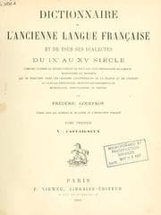 Tapa de Dictionnaire de l'ancienne langue française et de tous ses dialectes du 9e au 15e siècle
