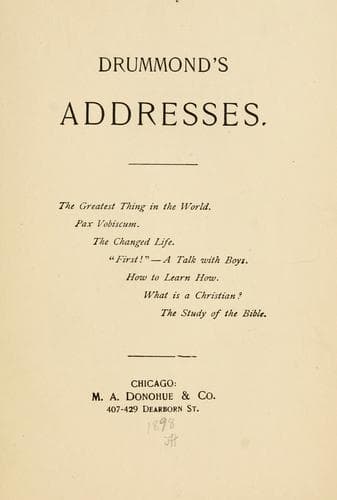 Tapa de Drummond's Addresses..