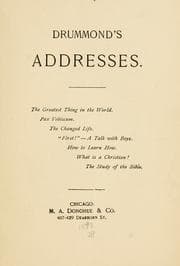 Tapa de Drummond's Addresses..