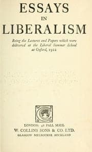 Tapa de Essays in liberalism