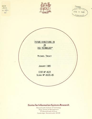 Tapa de Future directions in DSS technology