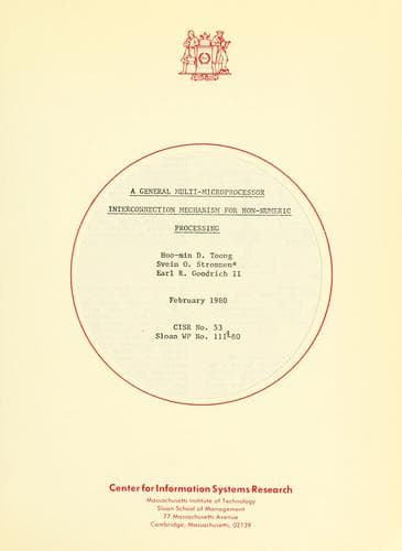 Tapa de A general multi-microprocessor interconnection mechanism for non-numeric processing